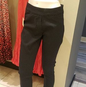 No zip/button pull on polka dot pants